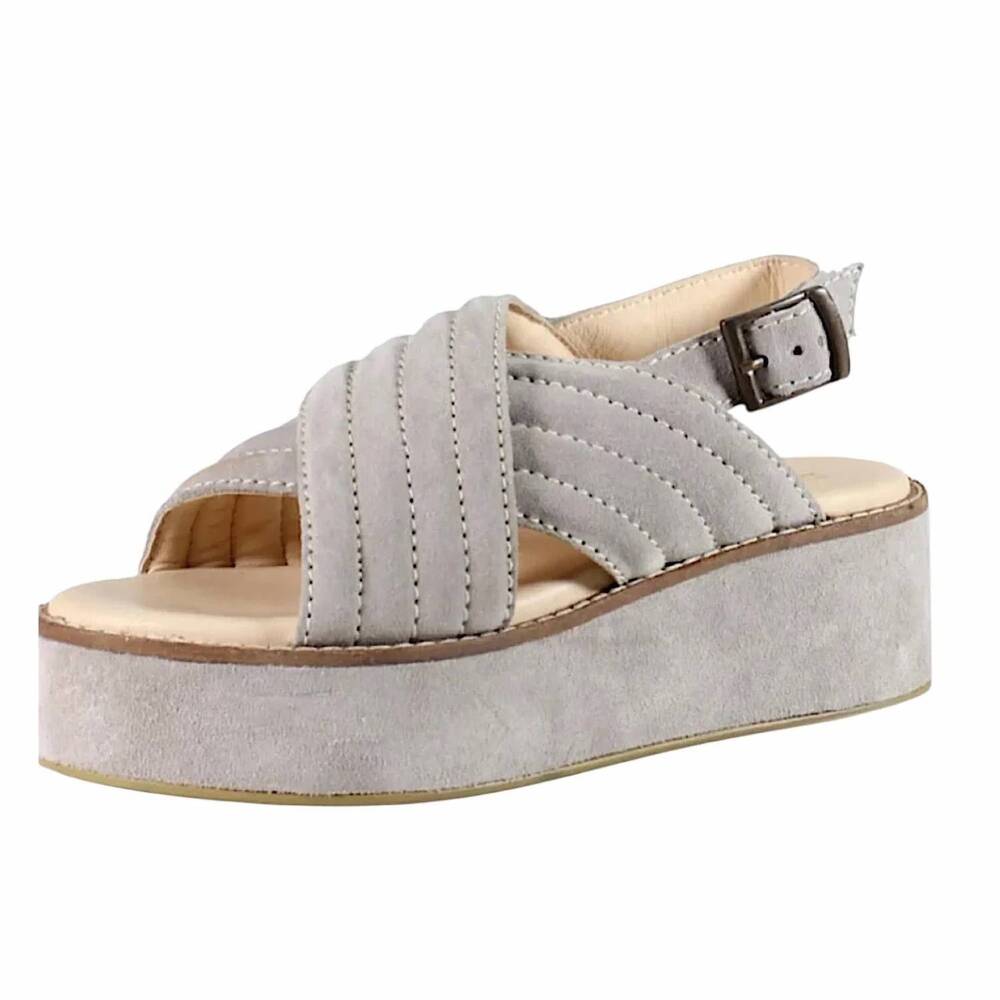 NEW DIBA TRUE women's dor ian suede wedge sandal in sand